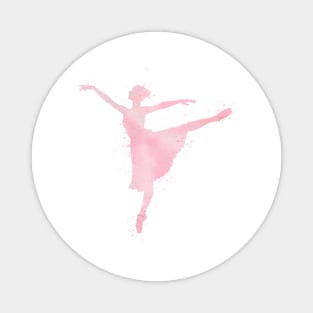 Girl Ballerina Watercolor Silhouette Magnet